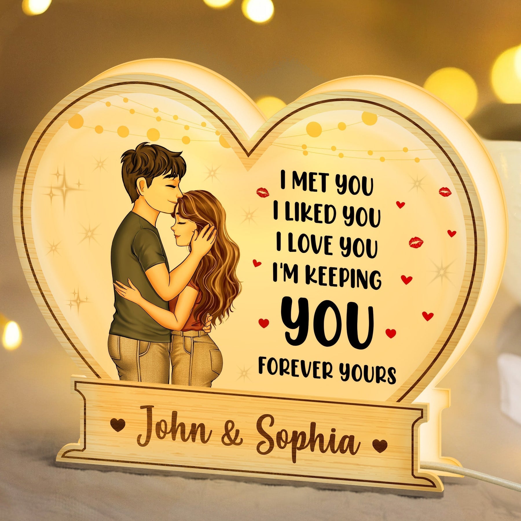 I Met You I Liked You I'm Keeping You - Personalized Light Box