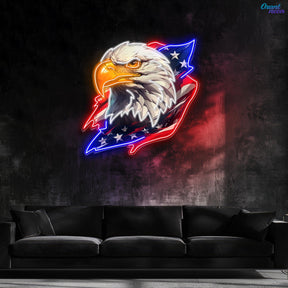 Stars, Stripes, and Soaring Eagles: A Neon Tribute Neon Sign Light Artwork