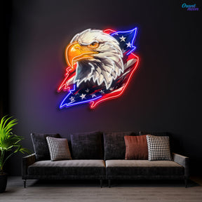 Stars, Stripes, and Soaring Eagles: A Neon Tribute Neon Sign Light Artwork