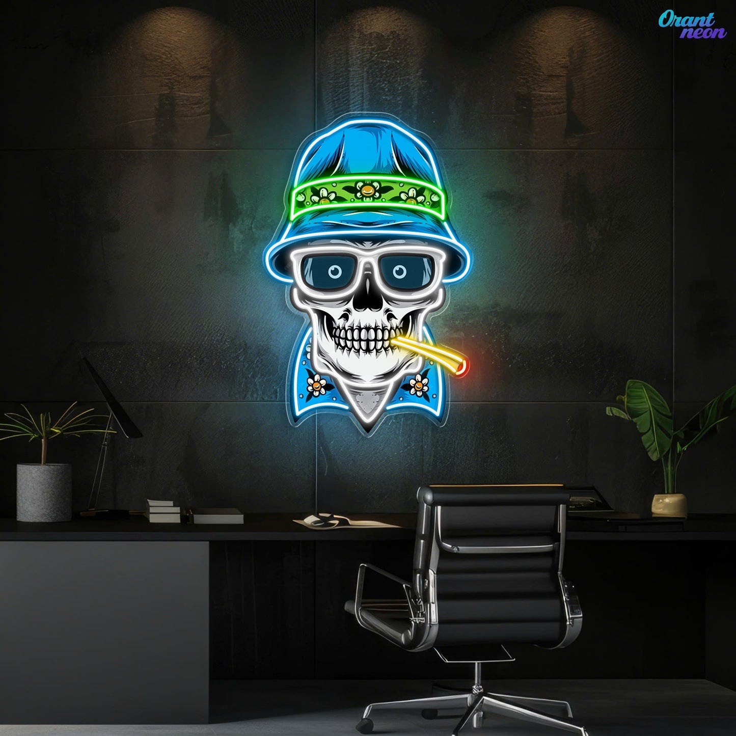 Hats, Bones & Smoke Rings Neon Sign Light Artwork