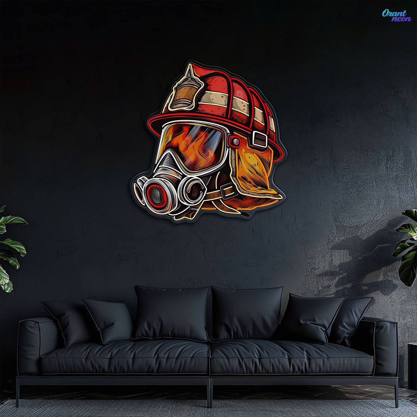 Awesome Firefighter's Helmet gift for The True Hero Neon Sign Light Artwork