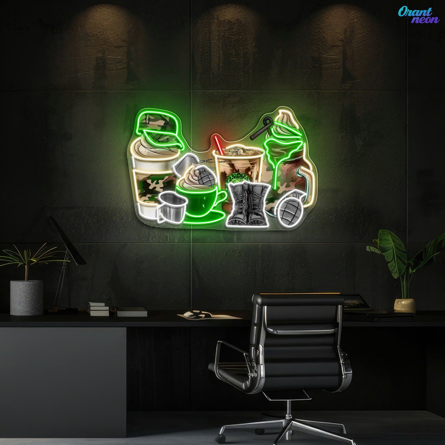 Soldier's Foods and Drinks - Coffee, Tea, Ice-cream Neon Sign Light Artwork