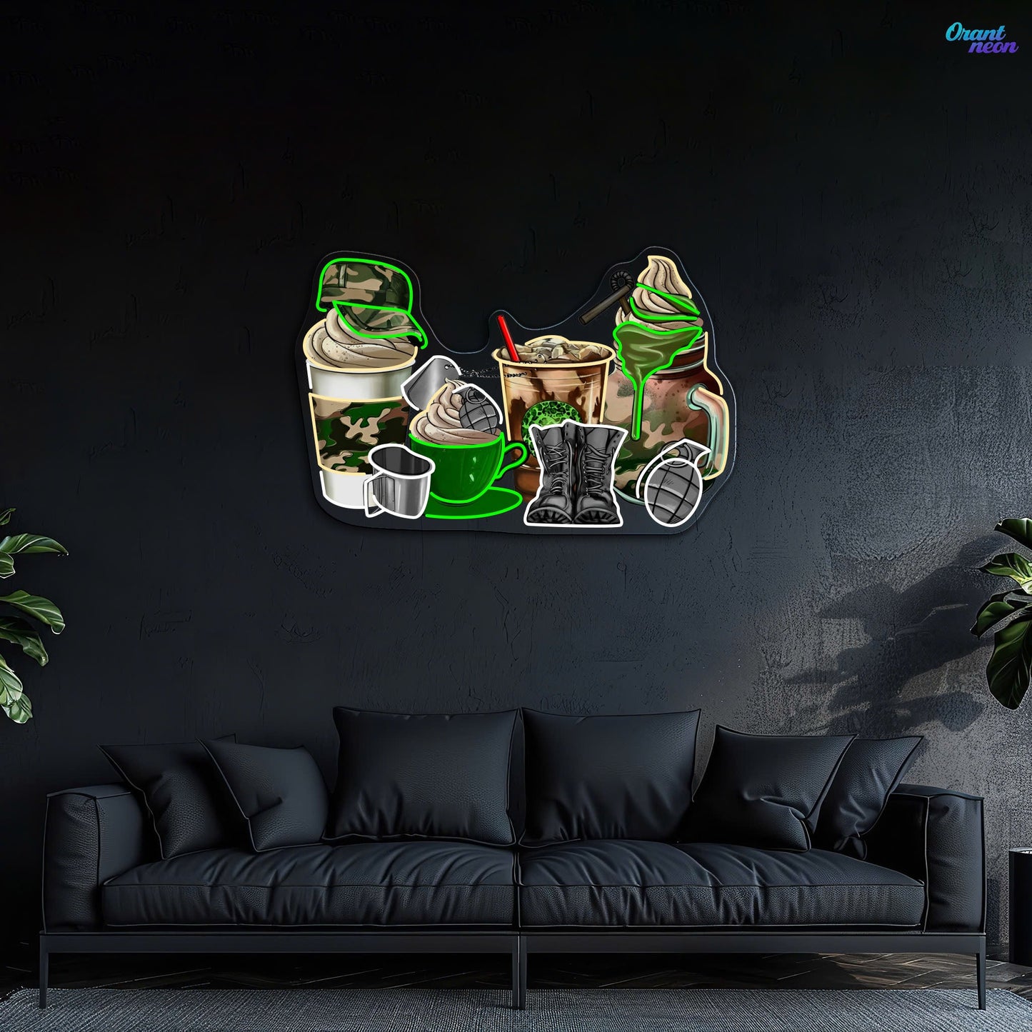 Soldier's Foods and Drinks - Coffee, Tea, Ice-cream Neon Sign Light Artwork