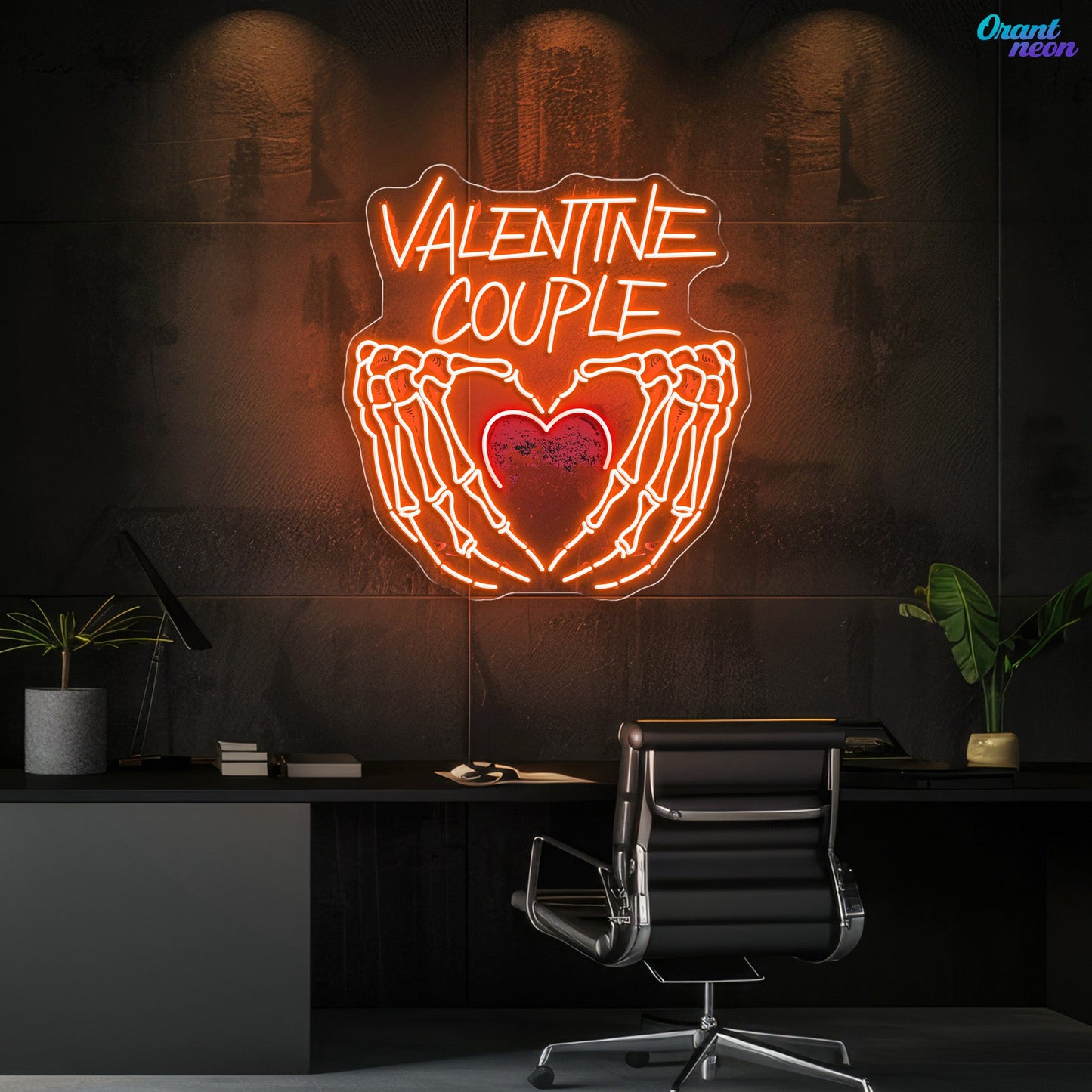 Skeleton Love: A Heart of Bones Best Gift For Valentine Neon Sight Light Artwork