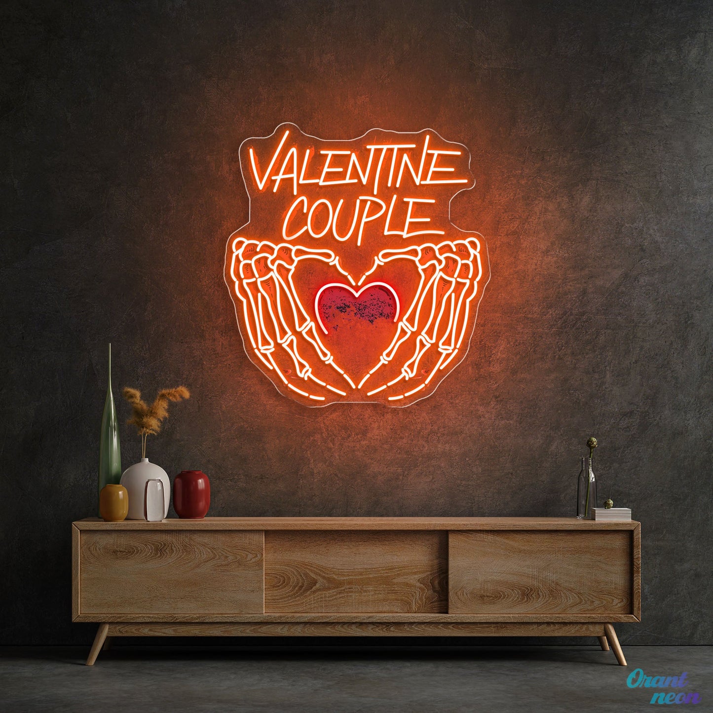 Skeleton Love: A Heart of Bones Best Gift For Valentine Neon Sight Light Artwork