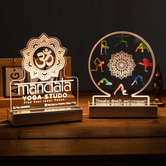 Personalized Mandala Yoga Studio Night Light SGTN048