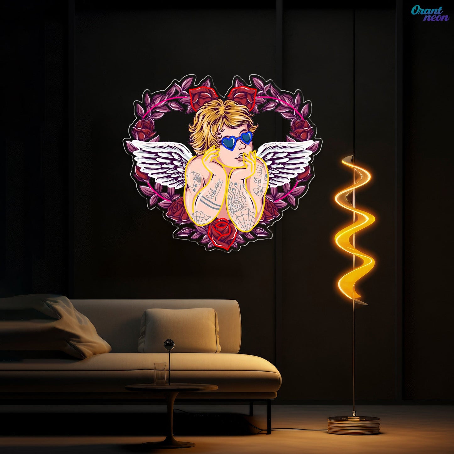 Wings of Love: See It Through Cupid’s Glasses Best Gift For Valentine Neon Sight Light Artwork
