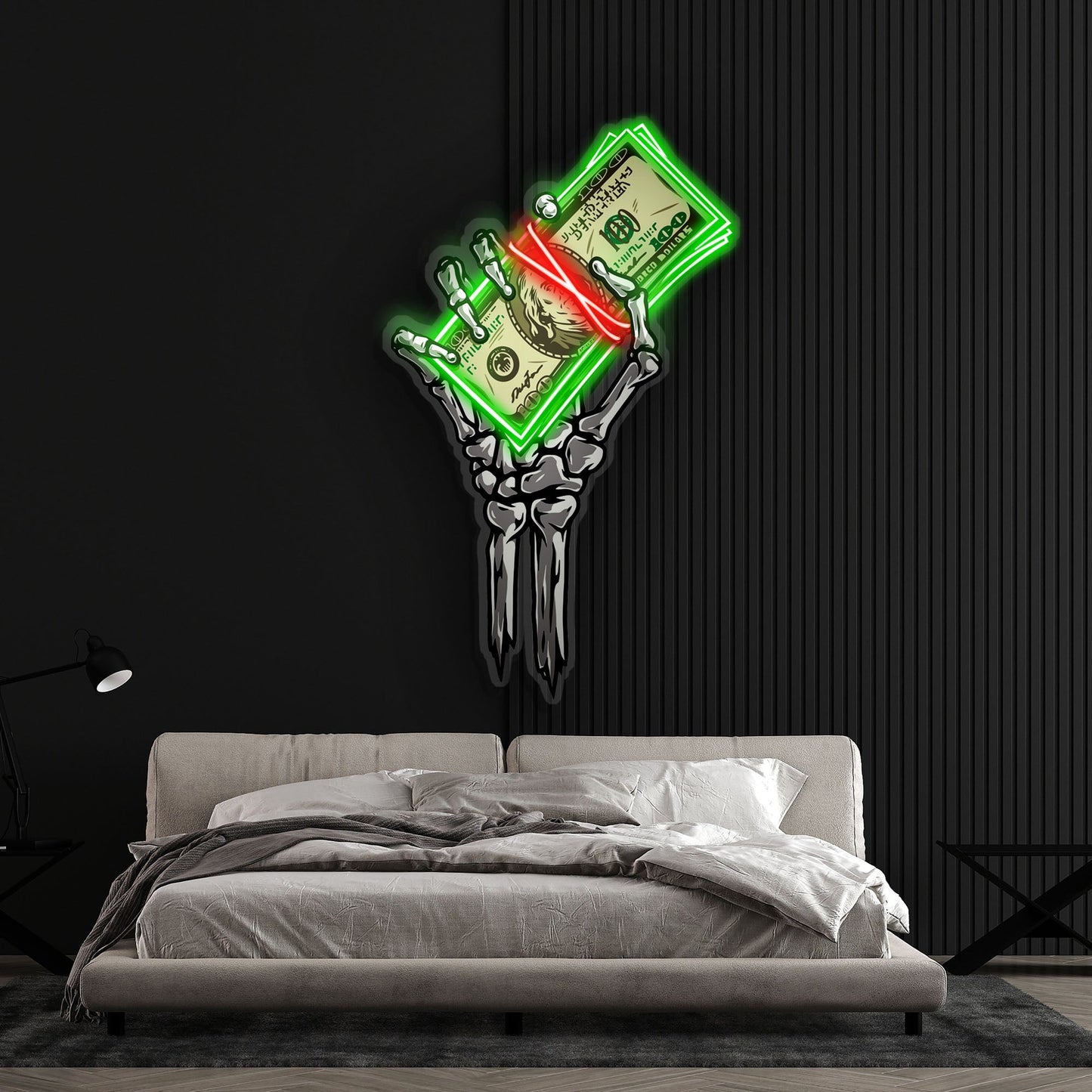 "Get Rich or Die Trying" Neon x Acrylic Artwork