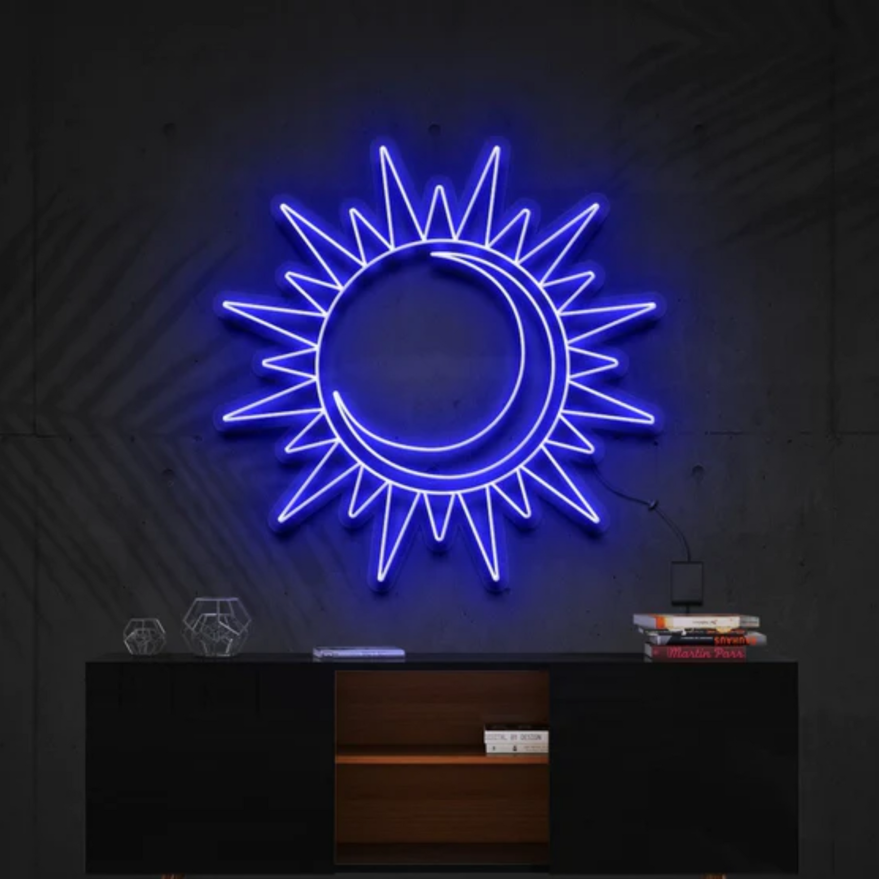 Moon and Sun neon sign