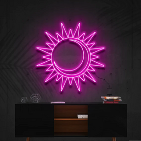 Moon and Sun neon sign