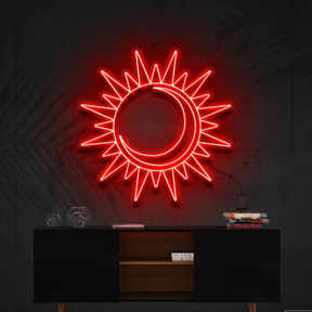 Moon and Sun neon sign