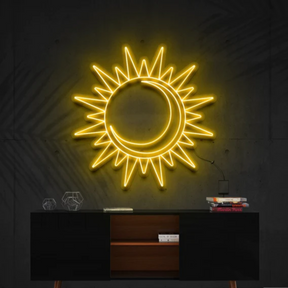 Moon and Sun neon sign
