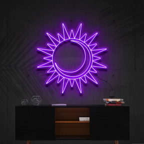 Moon and Sun neon sign