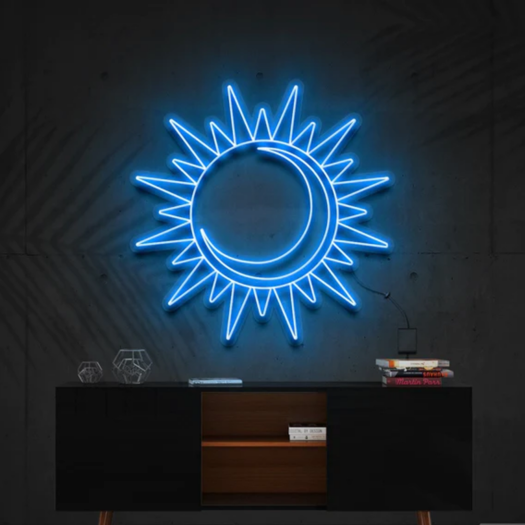 Moon and Sun neon sign