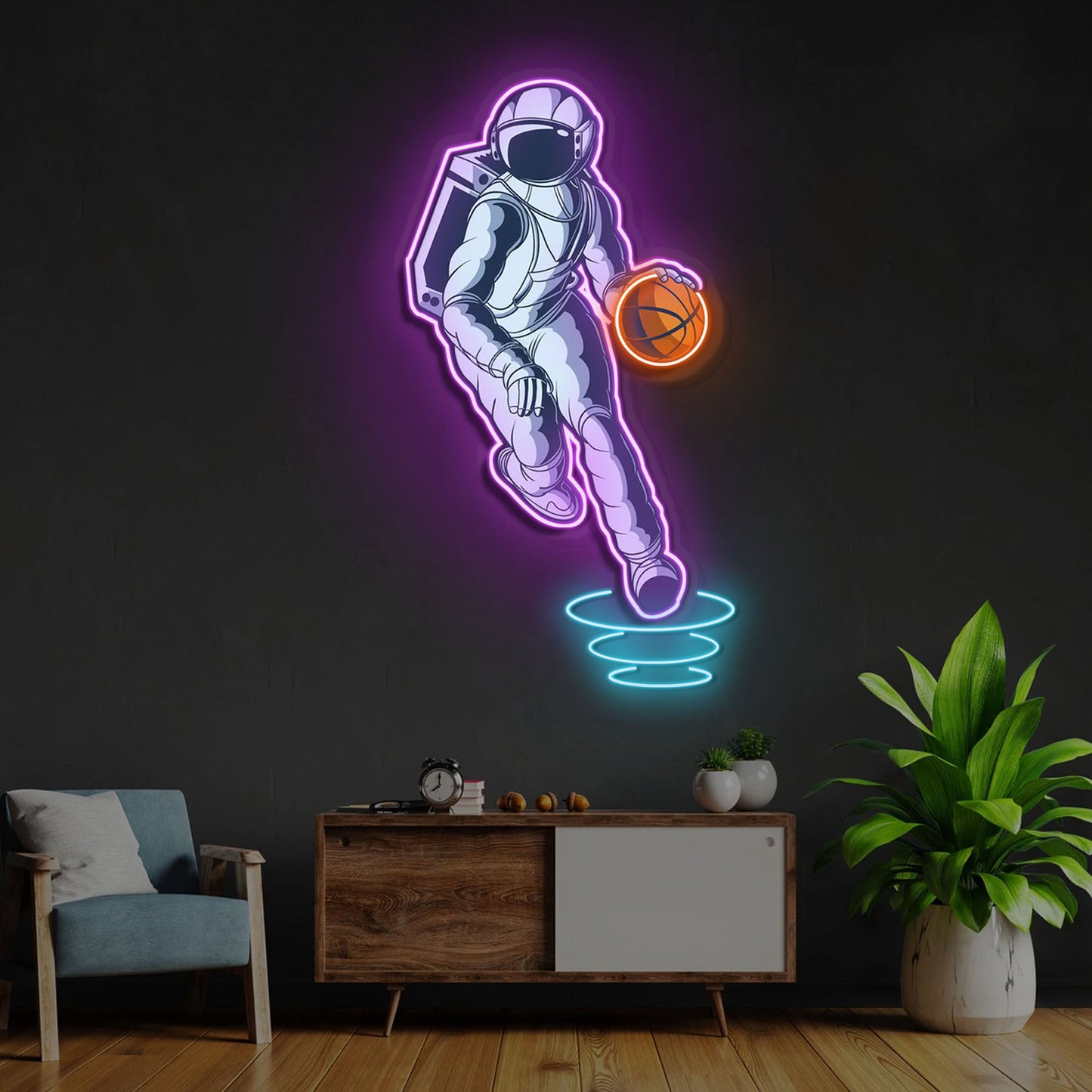 "Astroballer" Neon x Acrylic Artwork