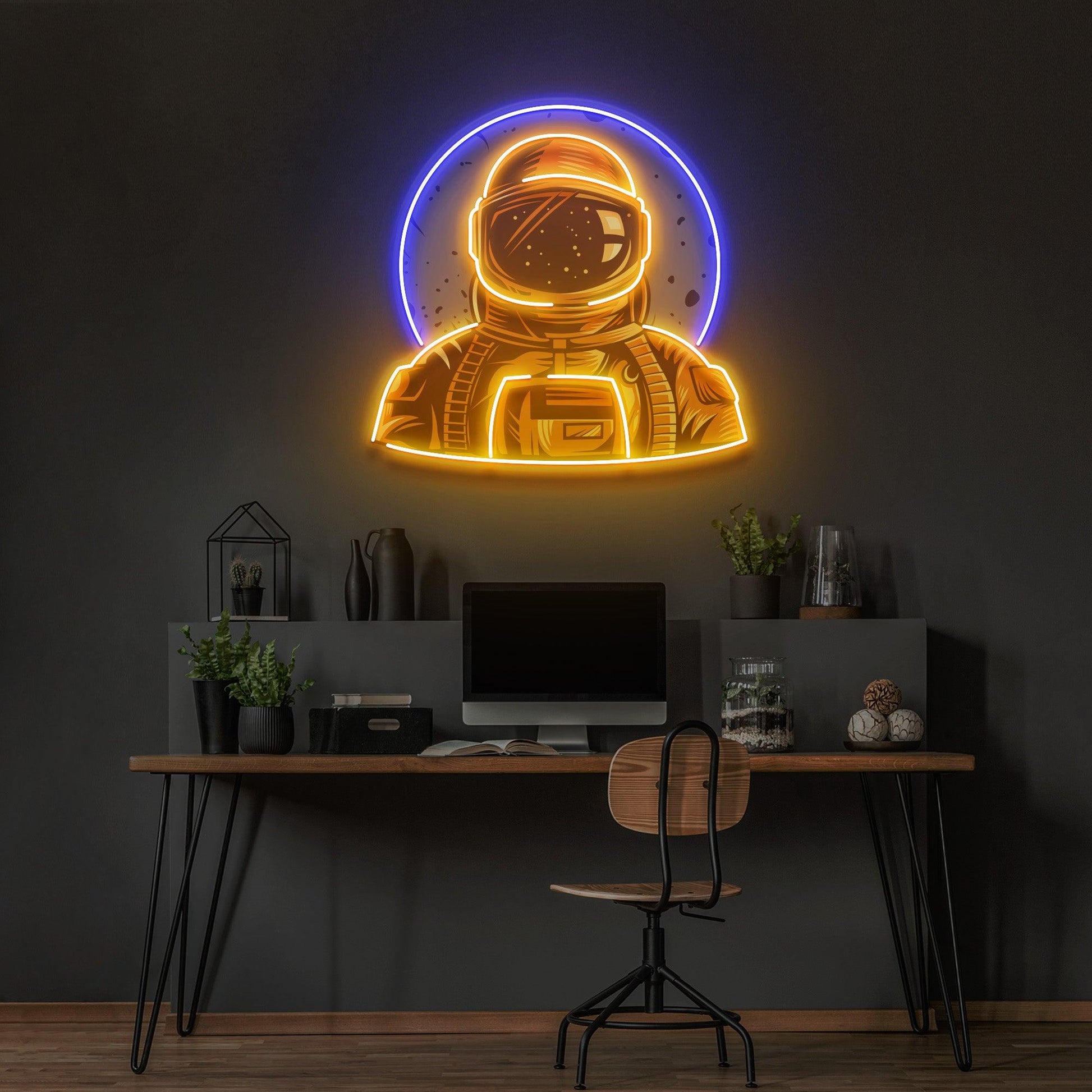 Astronaut Emblem Led Neon Acrylic Artwork