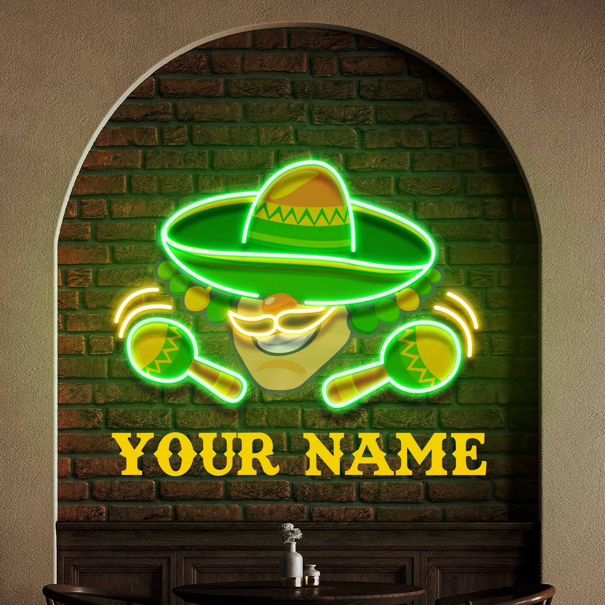 Custom Name Mexico Logo Food Artwork Led Neon Sign Light