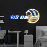 Custom Name Volley Ball Gift For Kids Artwork Led Neon Sign Light