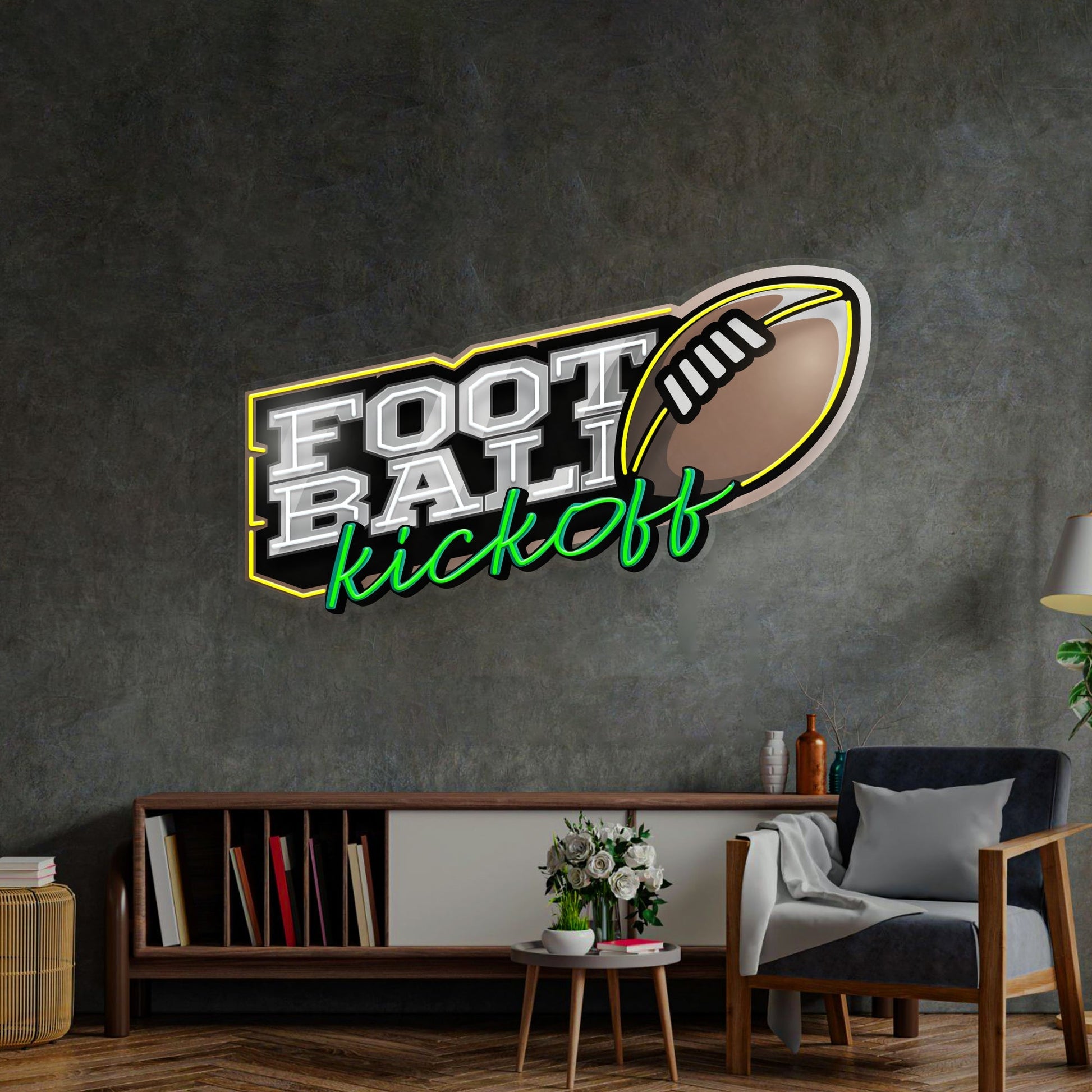 Football Kickoff Led Neon Acrylic Artwork
