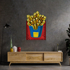 French Fries Led Neon Acrylic Artwork