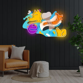 Get inspiration from Picasso Puppies Neon x Acrylic Artwork