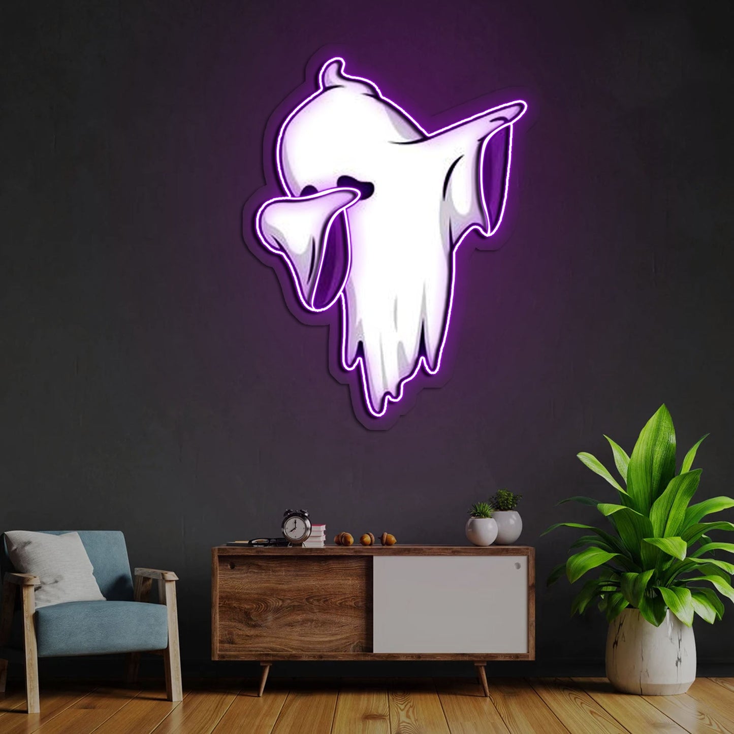 Ghost dabbing Neon Sign x Acrylic Artwork