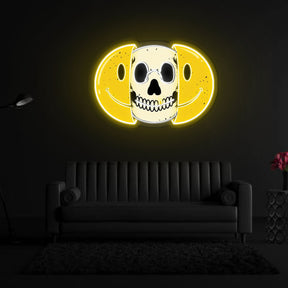 Half Skull Emoticons Neon Sign x Acrylic Artwork