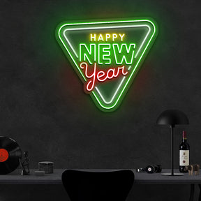 Happy New Year Triangle Neon Sign Led