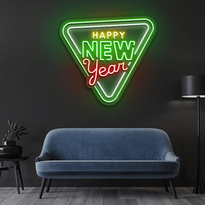 Happy New Year Triangle Neon Sign Led