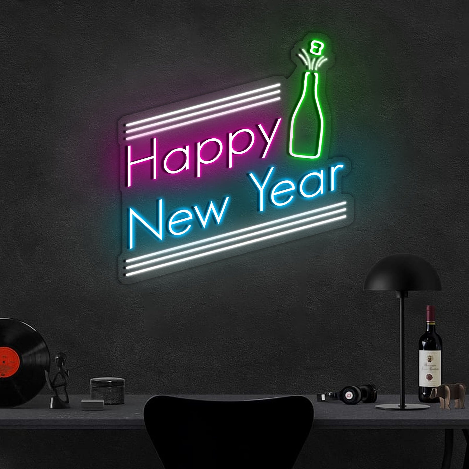 Happy New Year holidays and celebration Neon Sign Led