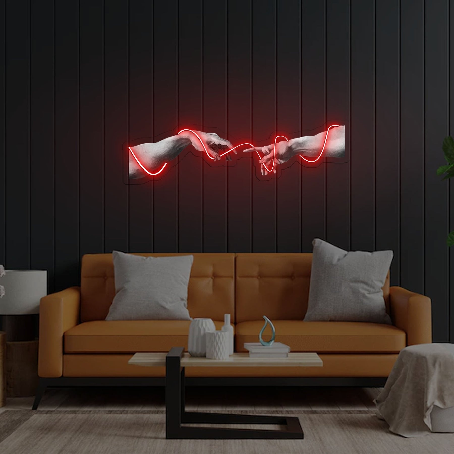 Holding Hand Neon x Acrylic Artwork