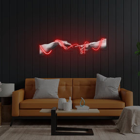 Holding Hand Neon x Acrylic Artwork