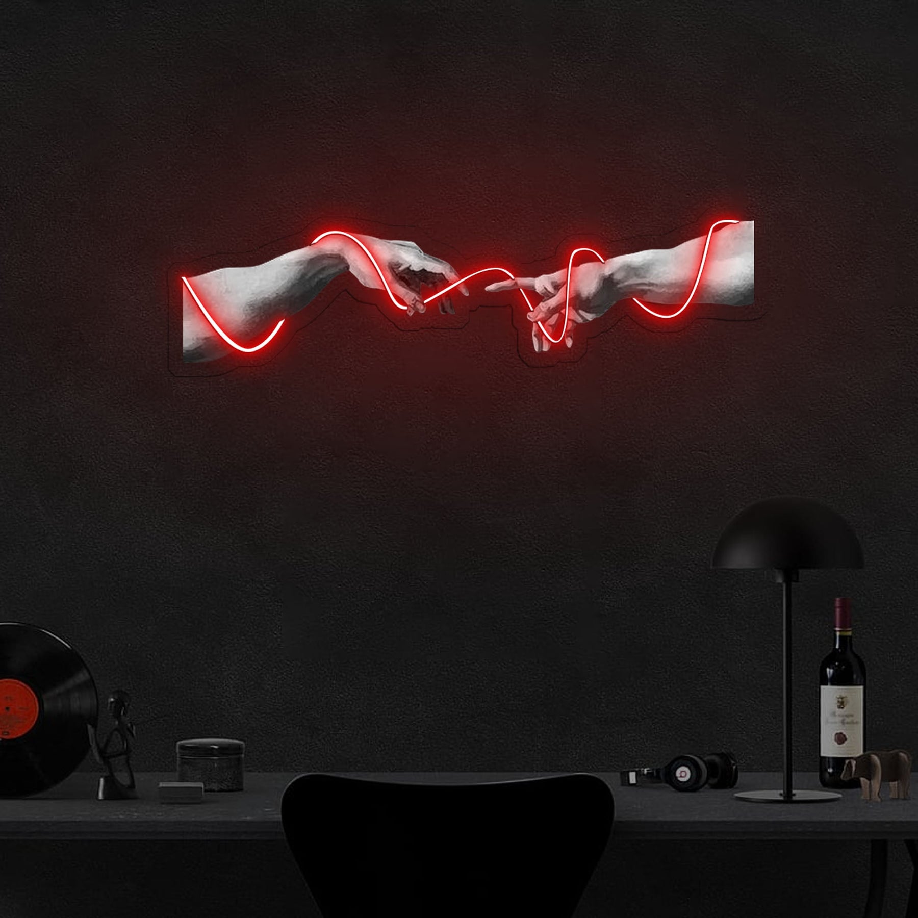 Holding Hand Neon x Acrylic Artwork