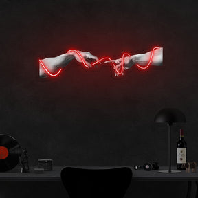 Holding Hand Neon x Acrylic Artwork