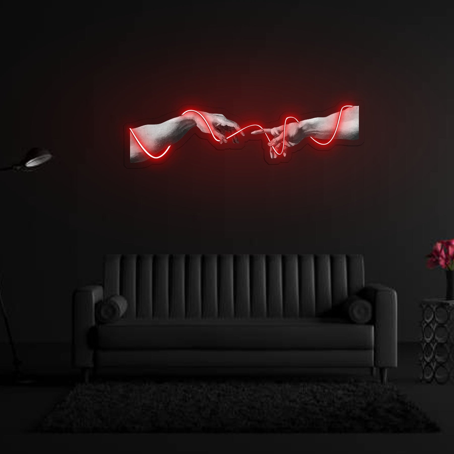 Holding Hand Neon x Acrylic Artwork