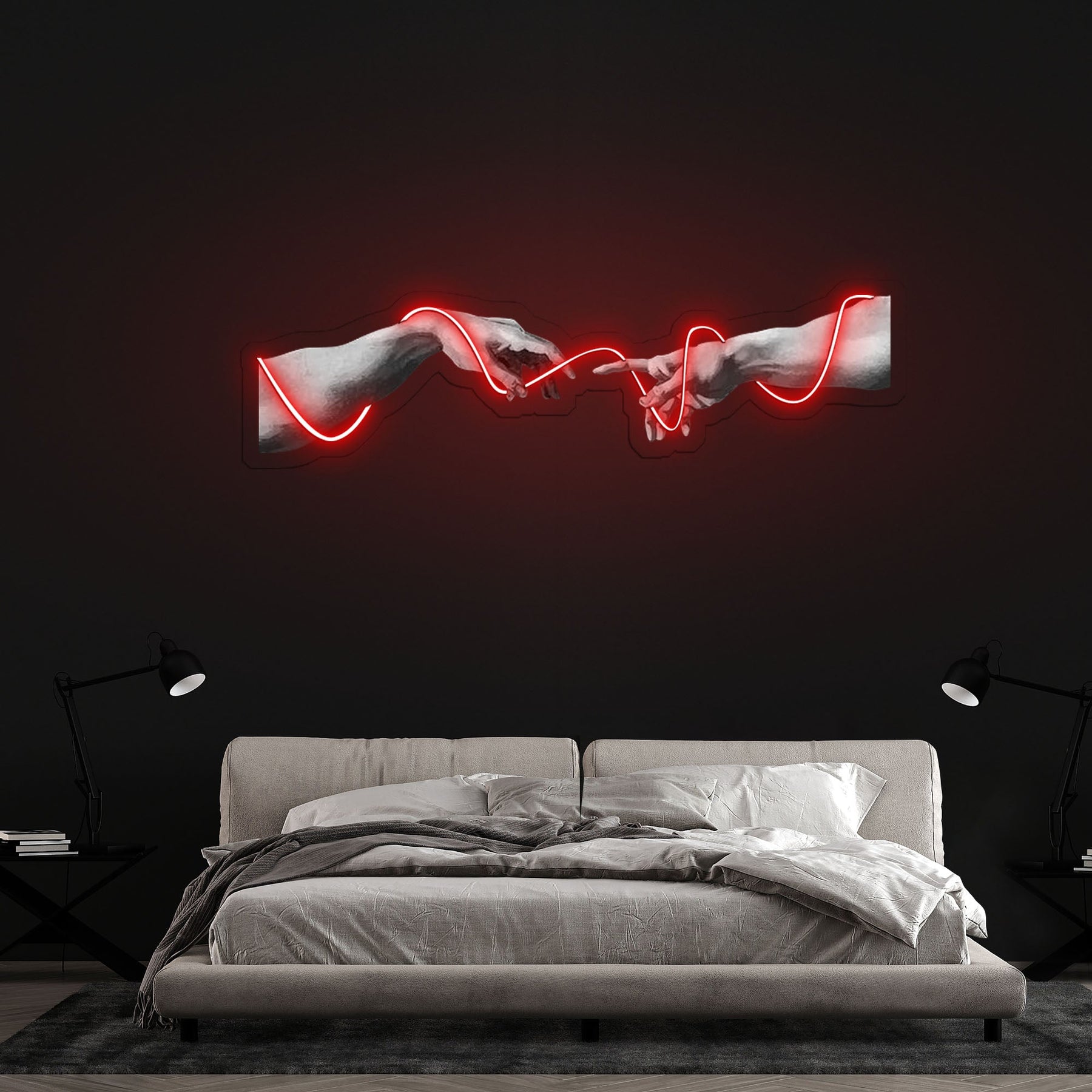 Holding Hand Neon x Acrylic Artwork