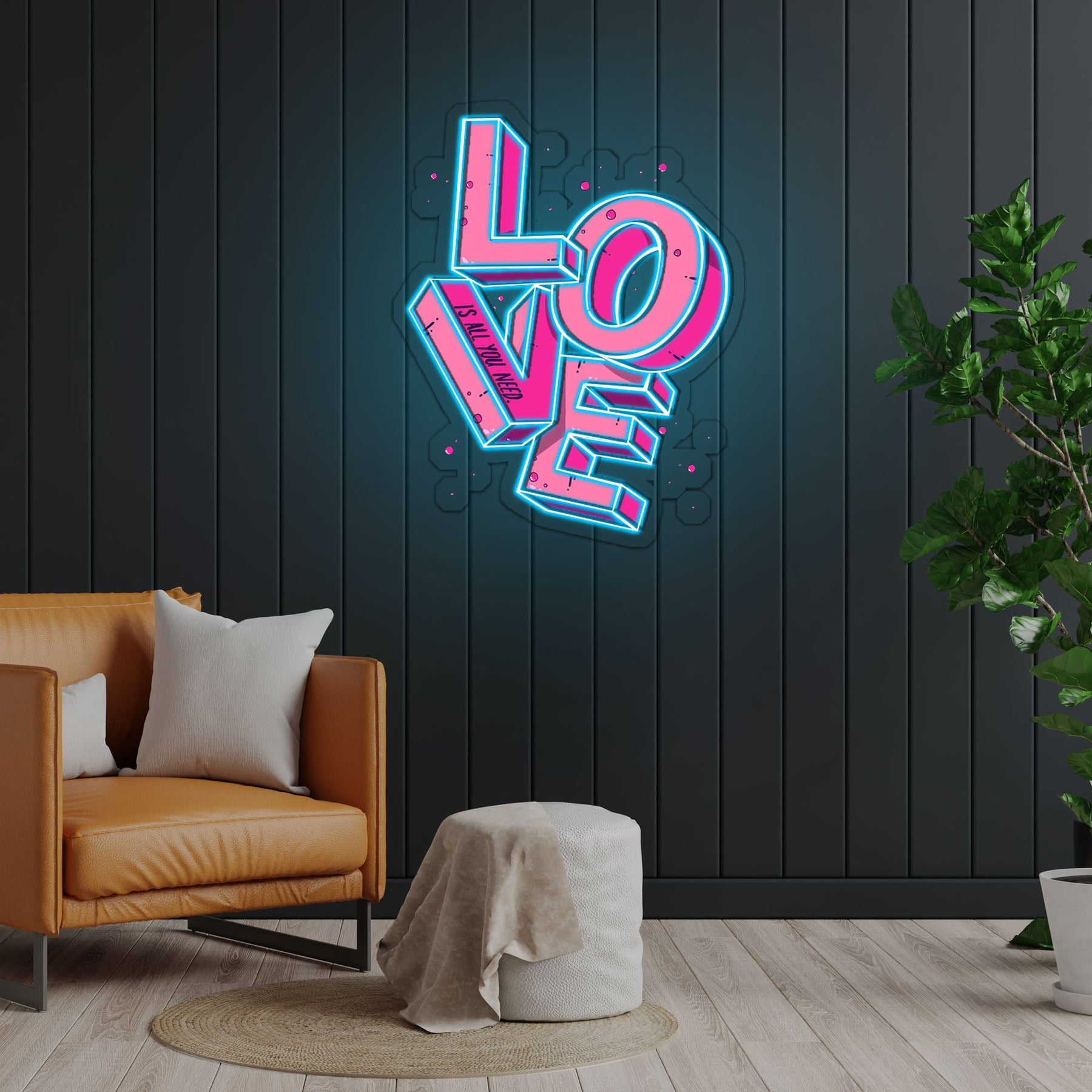 Love is all you need Neon Sign x Acrylic Artwork