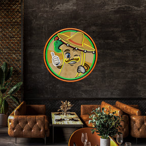 Mexican Burrito Thumbs Up Artwork Led Neon Sign Light