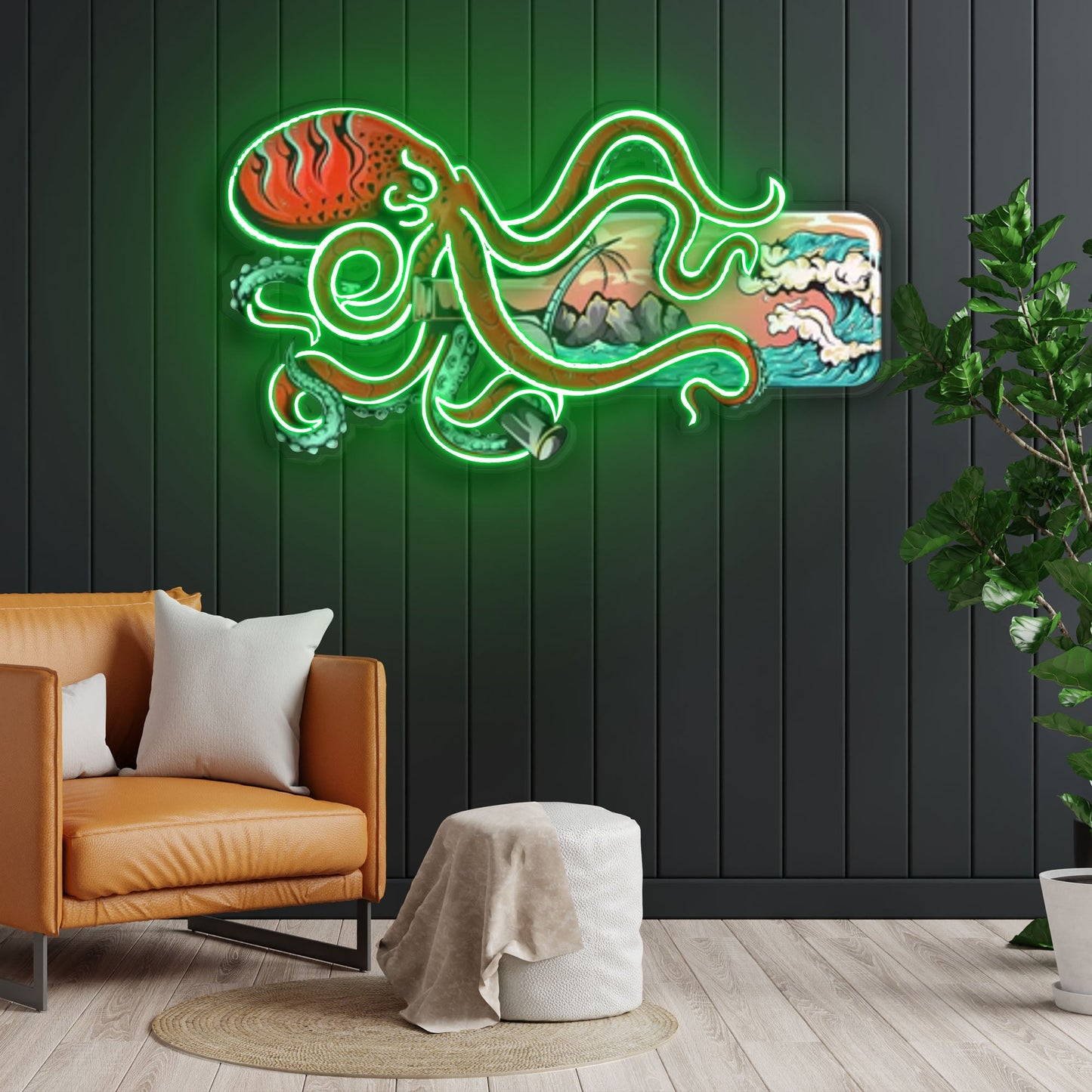 "Paradise In a Bottle" Neon x Acrylic Artwork