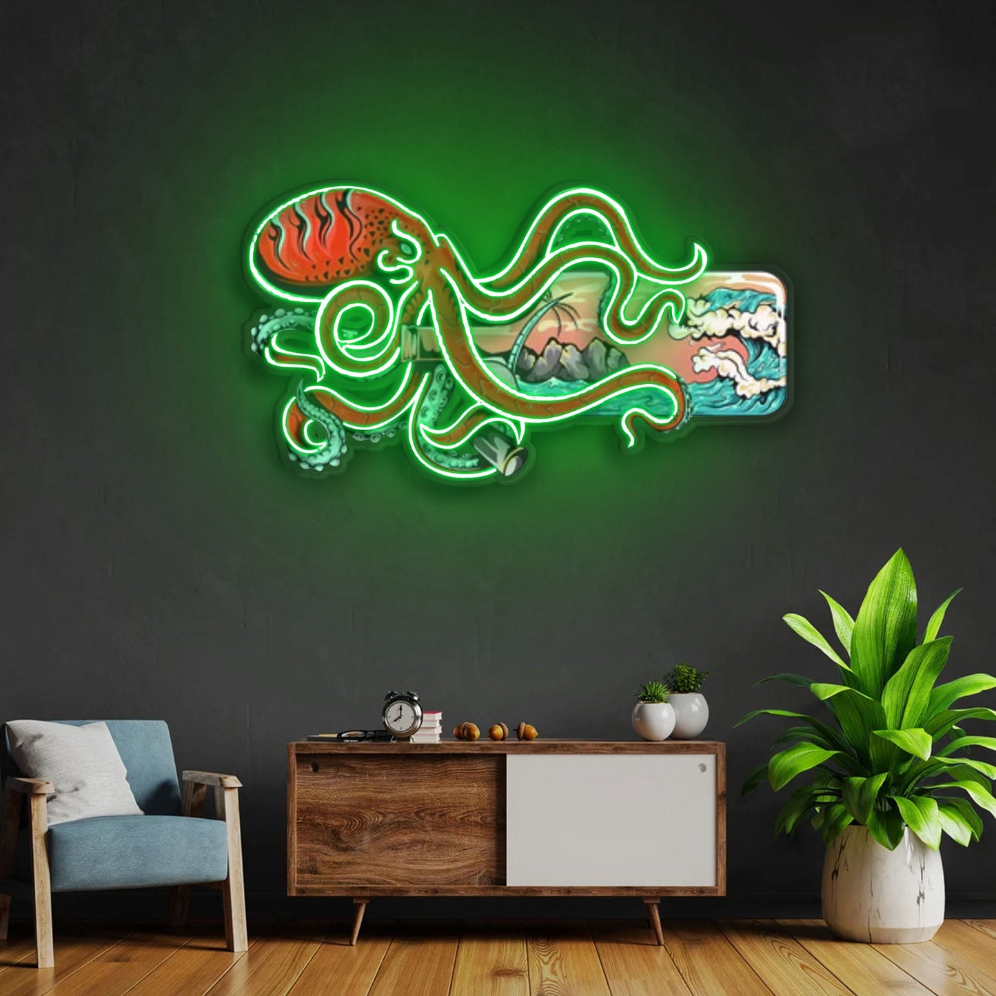 "Paradise In a Bottle" Neon x Acrylic Artwork