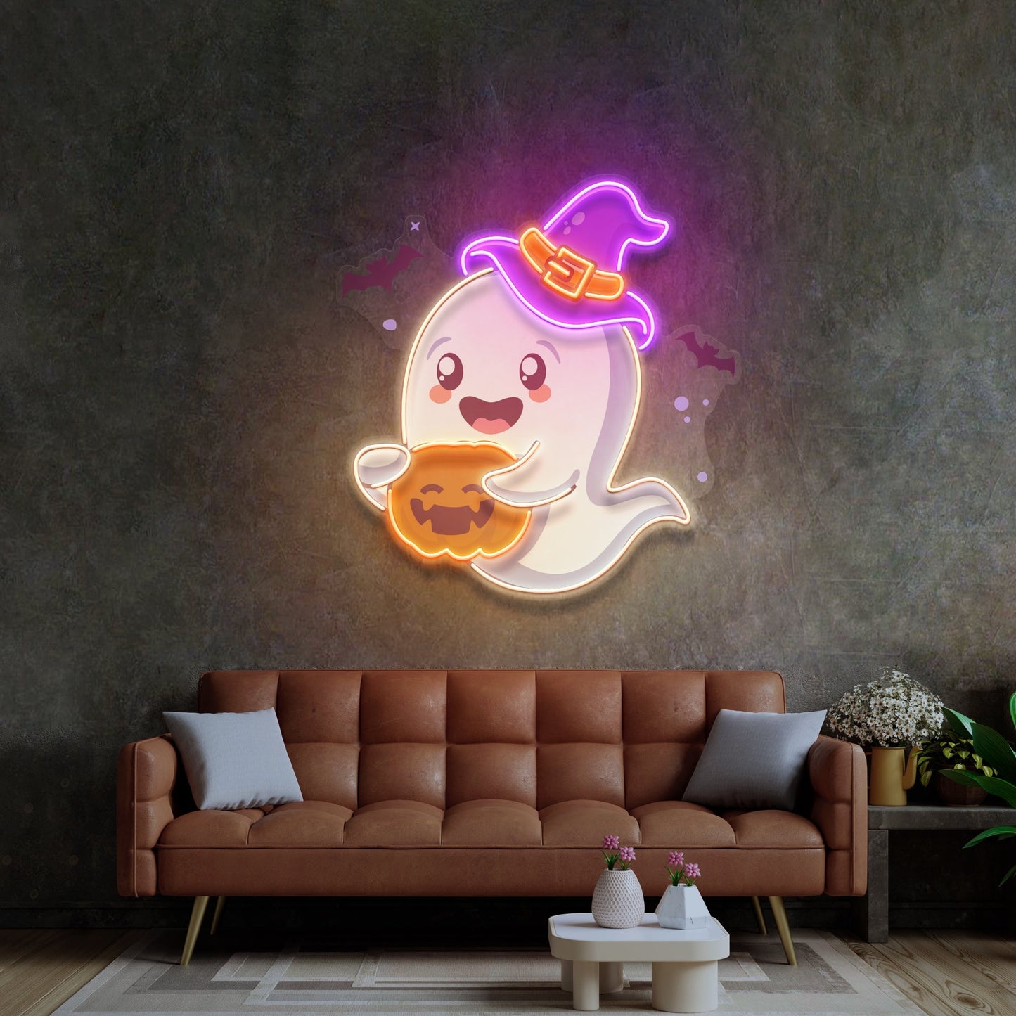 Playful Ghost Floating LED Neon Sign Light Pop Art