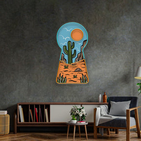 Red Desert Led Neon Acrylic Artwork
