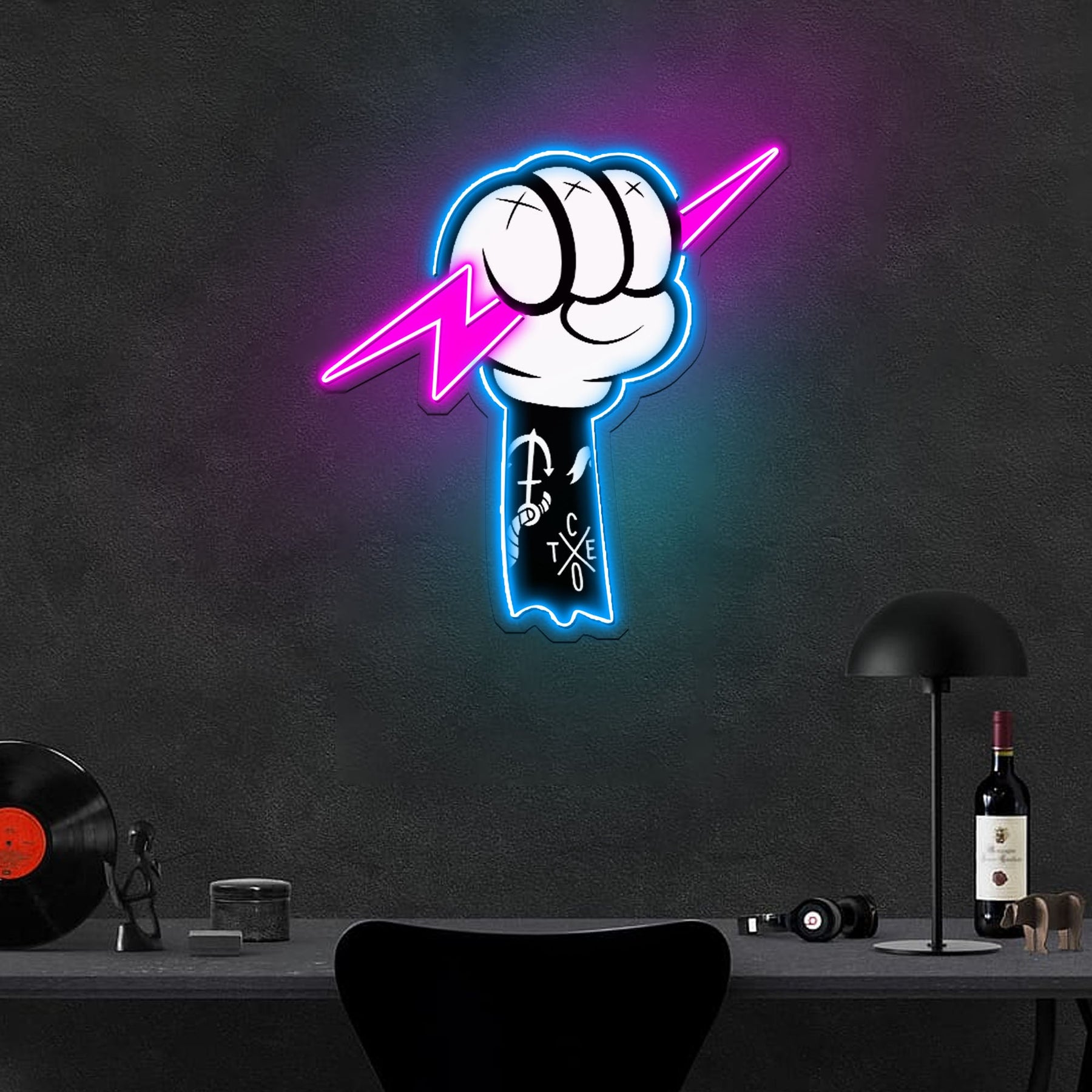 Thunder Fight Neon Sign x Acrylic Artwork