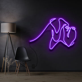 "Boxer Line Art" Neon Sign