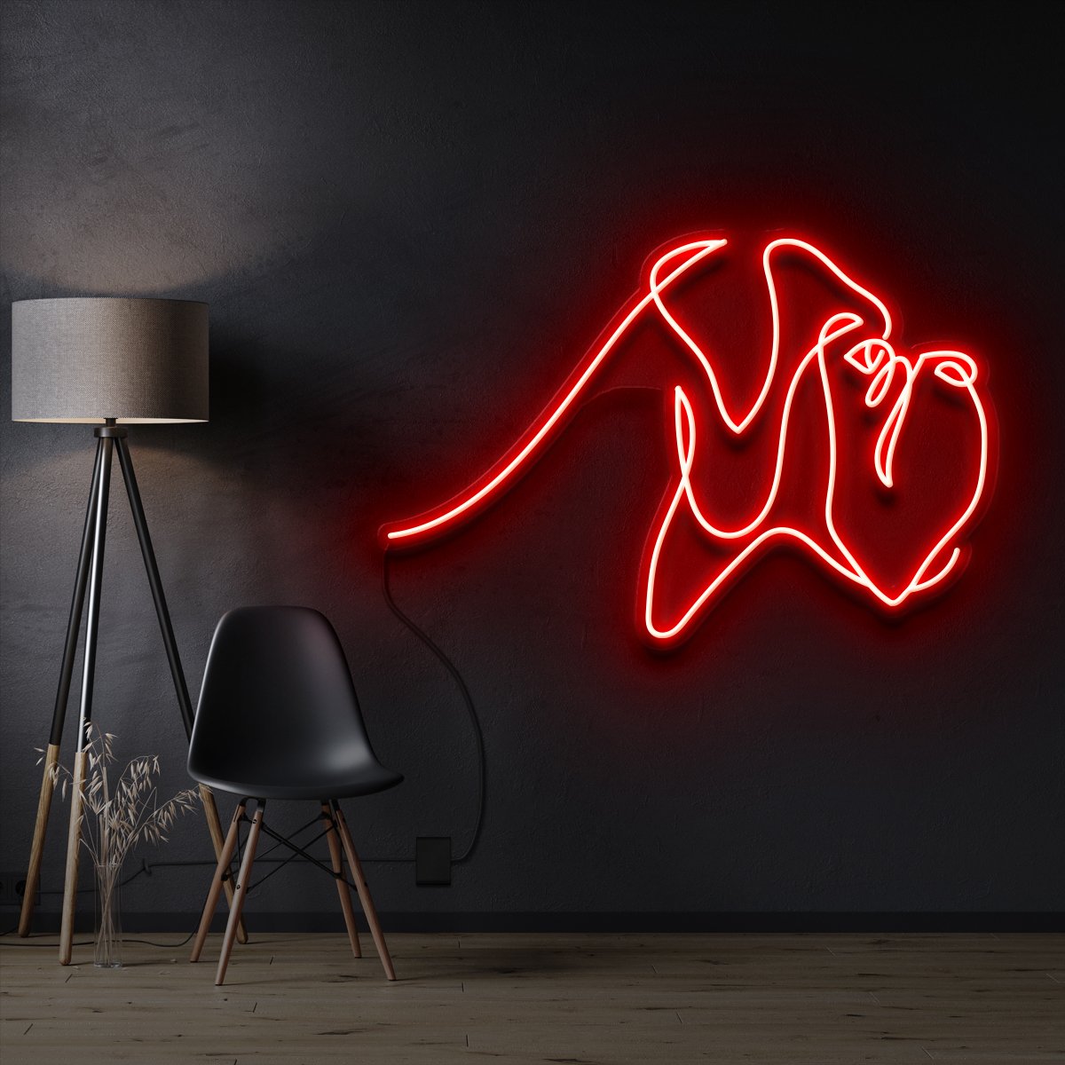 "Boxer Line Art" Neon Sign
