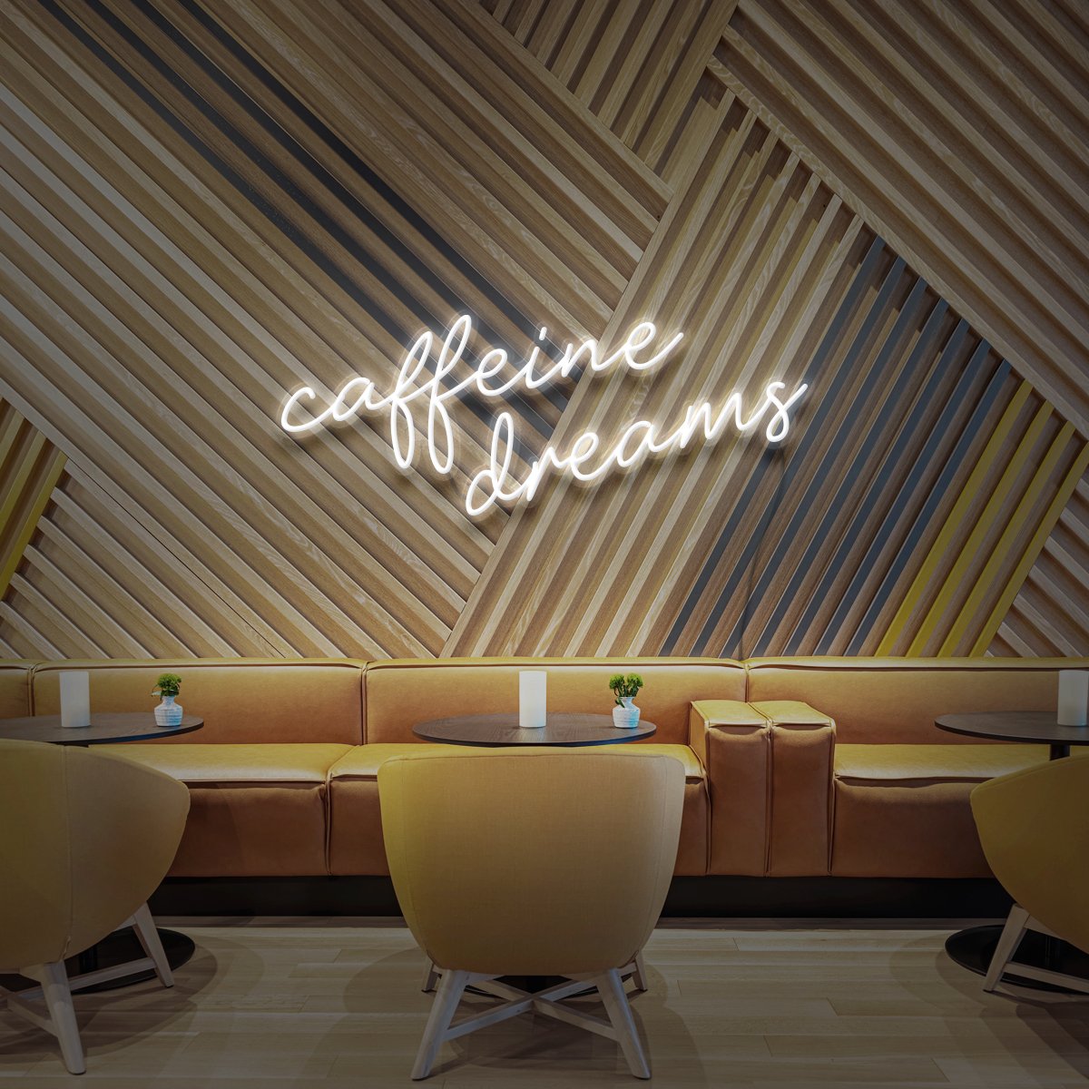 "Caffeine Dreams" Neon Sign for Cafés