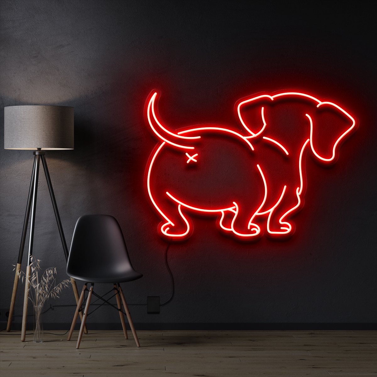 "Dachshund Butt" Neon Sign