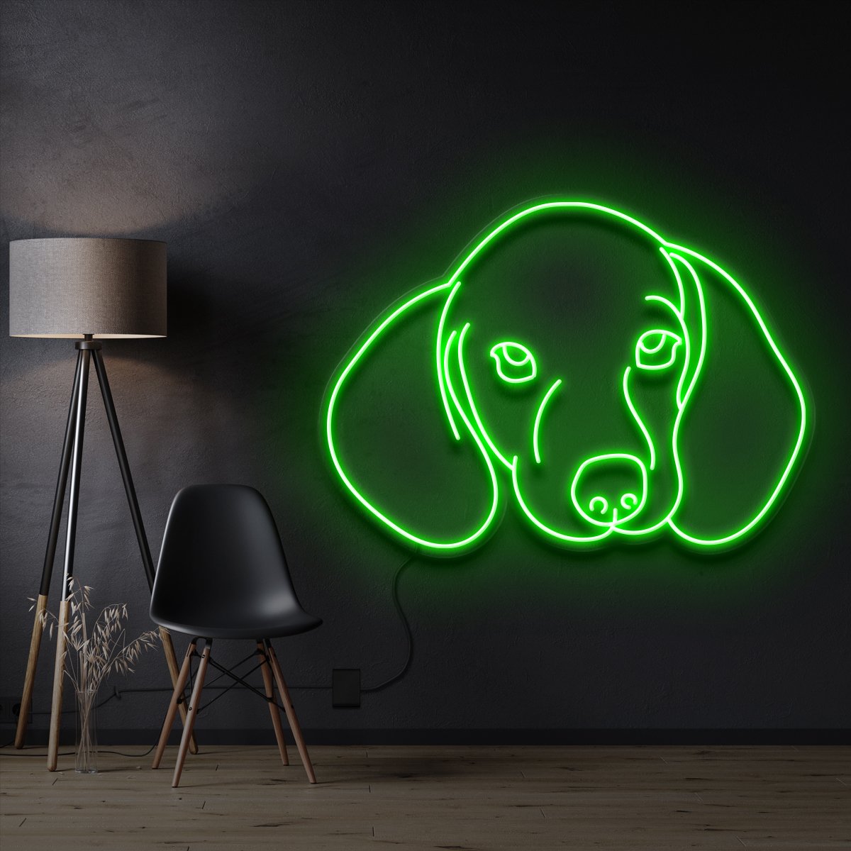 "Dachshund Face" Neon Sign