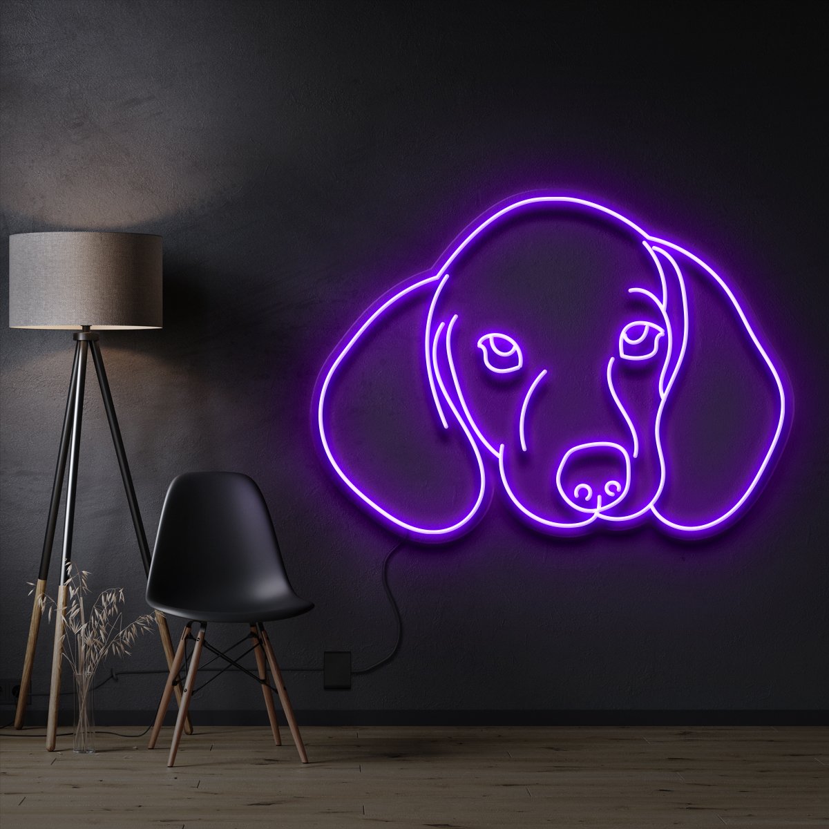 "Dachshund Face" Neon Sign
