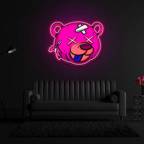 Dead Bear Cartoon Neon Sign x Acrylic Artwork